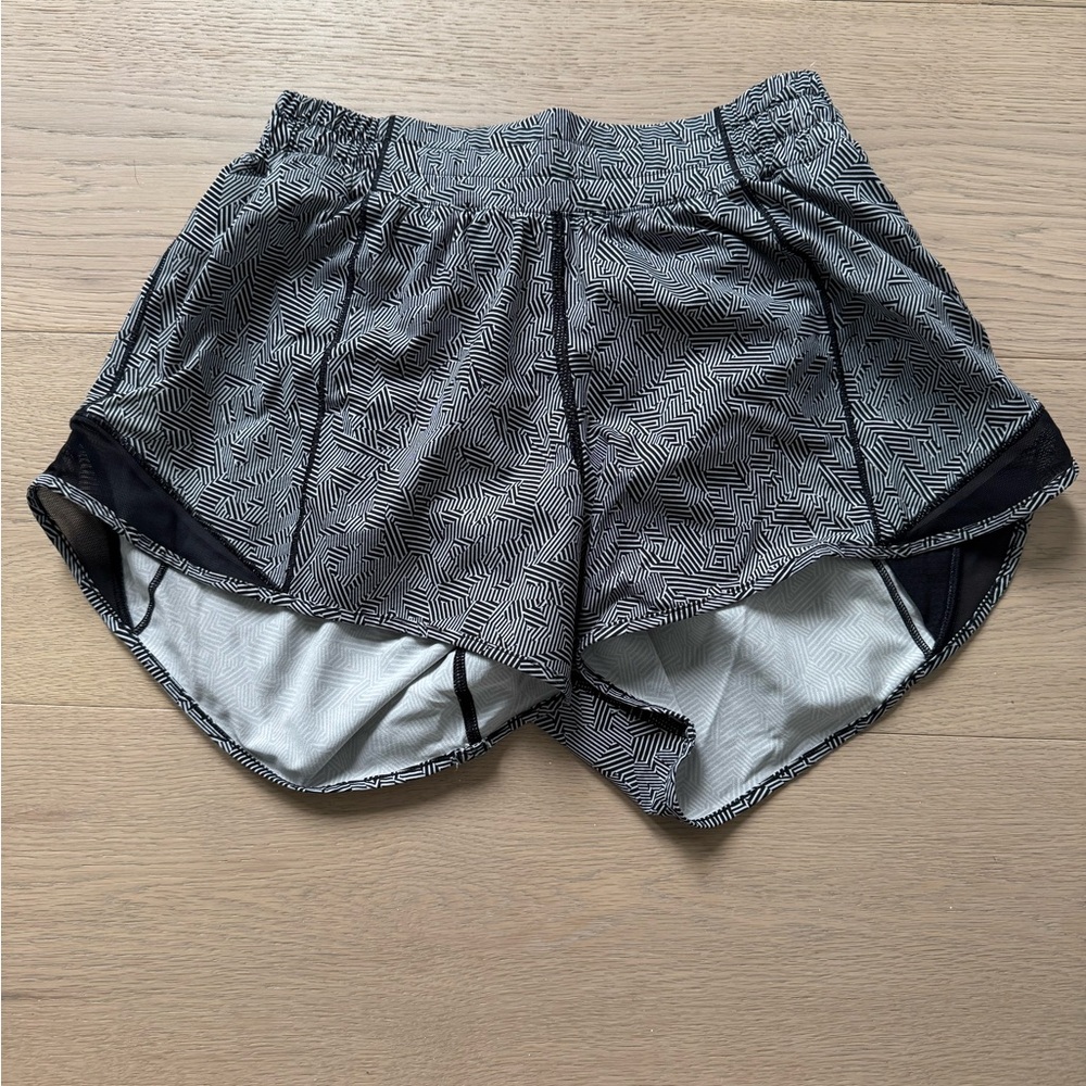 Women's Black Patterned Shorts